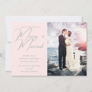 Cartão De Festividades Foto de Natal nova casada e Feliz