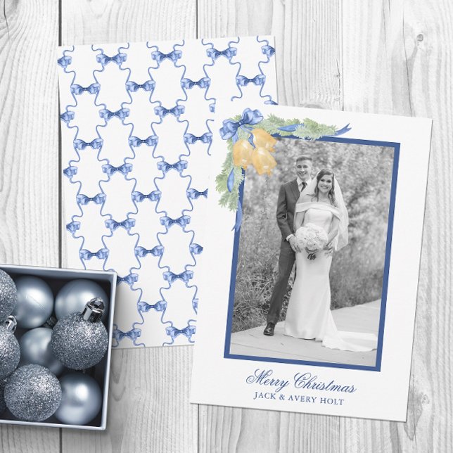 Cartão De Festividades Foto de Natal ou Sinos de Casamento em Água (Criador carregado)