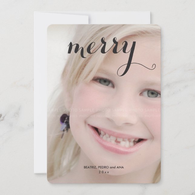 Cartão De Festividades Foto de Natal para Crianças felizes Foto de Natal  (Frente)