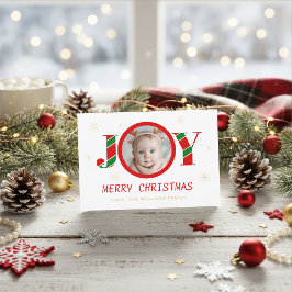 Cartão De Festividades Foto de Natal Personalizada com Alegria