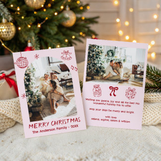 Cartão De Festividades Foto de Natal Personalizada da Família