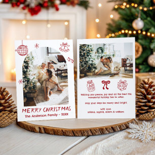 Cartão De Festividades Foto de Natal Personalizada da Família