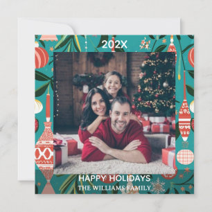 Cartão De Festividades Foto de Natal Personalizada da Família   Nome e An