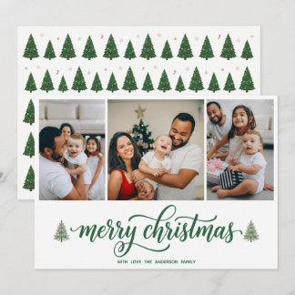 Cartão De Festividades Foto de Natal Personalizada da Família & Texto da 