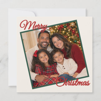 Cartão De Festividades Foto de Natal Personalizada da Família | Vermelho
