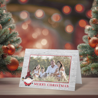 Cartão De Festividades Foto de Natal Personalizada do Rustic Lumberjack G
