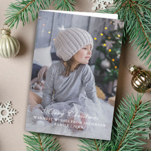 Cartão De Festividades Foto de Natal Personalizável Moderna Feliz Natal