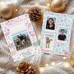 Cartão De Festividades Foto de Natal Pink & Aqua Flamingo Beach<br><div class="desc">PreppyPrint.com - Celebre o Natal em estilo! Adicione seu toque personalizado a esses cartões de Natal. Transfira este design para os produtos de sua escolha também! Clique na caixa em "Logotipo Zazzle" para remover o logotipo Zazzle da parte traseira da placa. Visite minha loja de designers, PreppyPrint.com, para coordenar itens....</div>