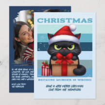 Foto de Natal Retro de Gato Engraçado e Legal com 