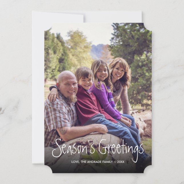 Cartão De Festividades Foto de Natal Russo de Férias Planas Tradicionais (Frente)