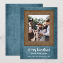 Foto de Natal Rustic Denim e Brown Damask