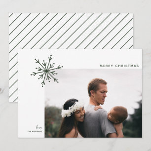 Cartão De Festividades Foto de Natal Simple Snowflake Japandi