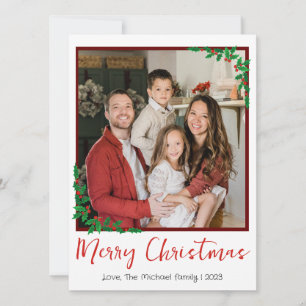 Cartão De Festividades Foto de Natal simples e elegante da família modern