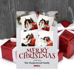 Cartão De Festividades Foto de Natal simples e elegante da família modern