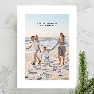 Cartão De Festividades Foto de Natal Simples Elegante Minimalista