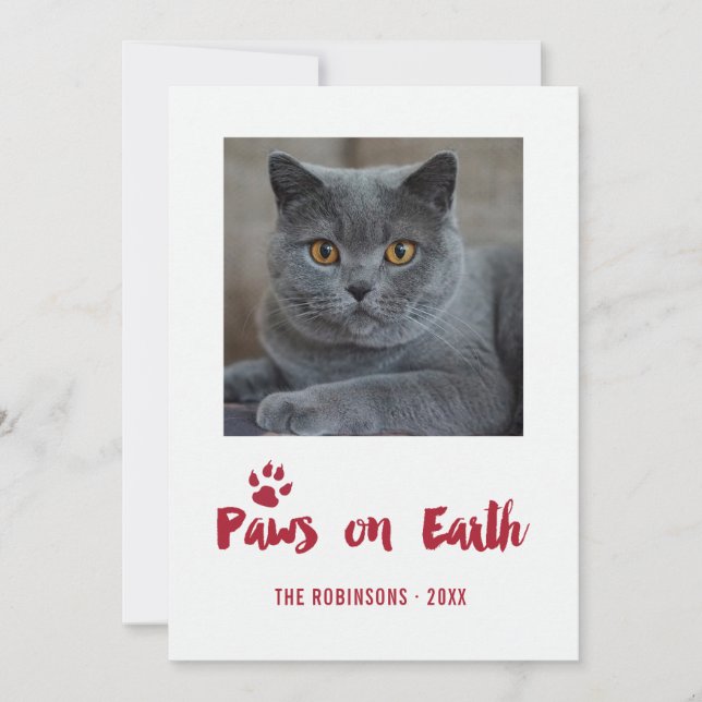 Cartão De Festividades Foto de Natal Trendy Pet (Frente)