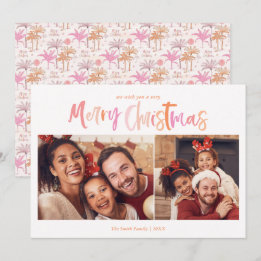 Cartão De Festividades Foto de Natal Tropical com Palmeira