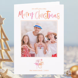 Cartão De Festividades Foto de Natal Tropical com Palmeira Elegante