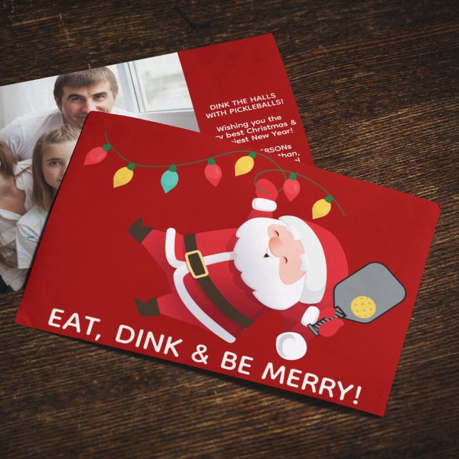 Cartão De Festividades Foto de Natal Vermelho - Papais noeis de Picklebal (Criador carregado)