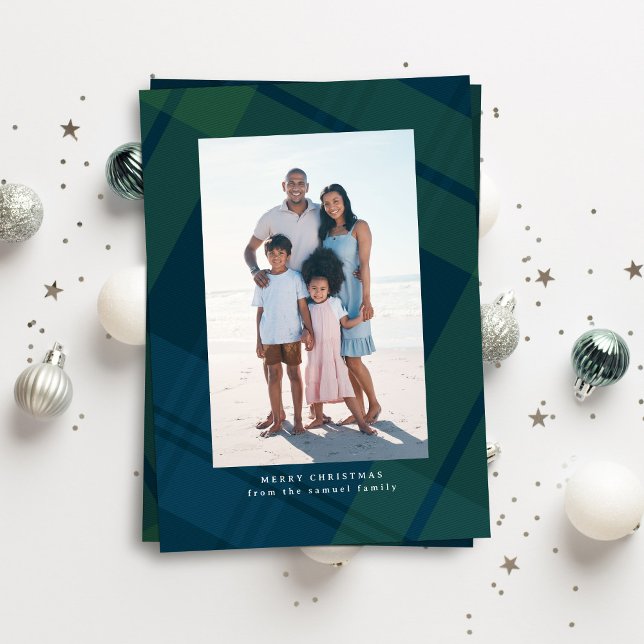 Cartão De Festividades Foto de Natal vertical simples da xadrez clássica (Criador carregado)