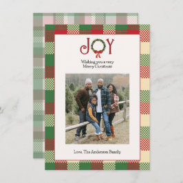 Cartão De Festividades Foto de Natal Xadrez