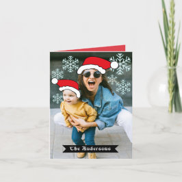 Cartão De Festividades Foto de papais noeis de natal personalizados e eng