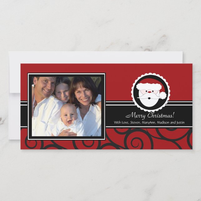 Cartão De Festividades Foto de Papais noeis únicos de feriados felizes (Frente)