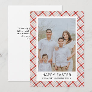 Cartão De Festividades Foto de Páscoa Feliz com Padrão Moderno Elegante