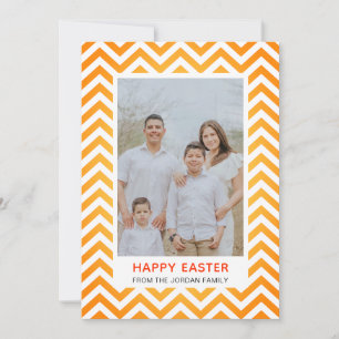 Cartão De Festividades Foto de Páscoa Feliz com Padrão Moderno Simples El
