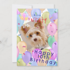 Cartão De Festividades Foto de Pet Pastel Balão