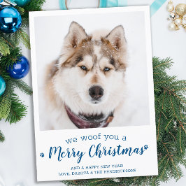 Cartão De Festividades Foto de Pet Personalizada Feliz Cachorro de Natal