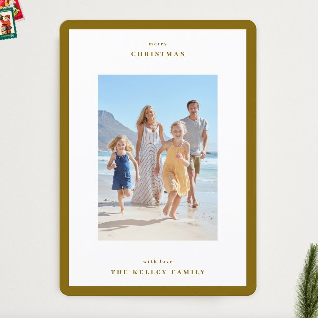 Cartão De Festividades Foto de Quadro Simples Mínima de Folha de inverno  (Criador carregado)