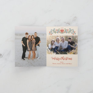 Cartão De Festividades Foto de Rosemaling de Natal Nórdico