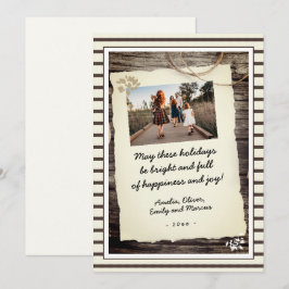 Cartão De Festividades Foto de Roteiro Escrito à Mão em Papel Antigo Rúst