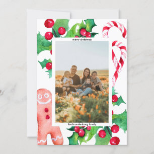 Cartão De Festividades Foto de saudação de doces da família de Natal simp