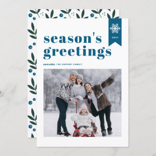 Cartão De Festividades Foto de saudações da temporada de Snowflake com Ti