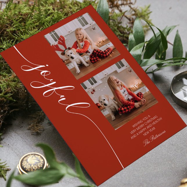 Cartão De Festividades Foto de Script de Caligrafia de Natal Feliz (Criador carregado)