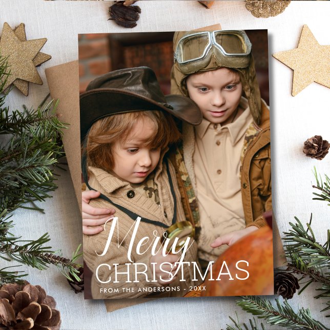 Cartão De Festividades Foto de Script Moderno Feliz Natal (Criador carregado)