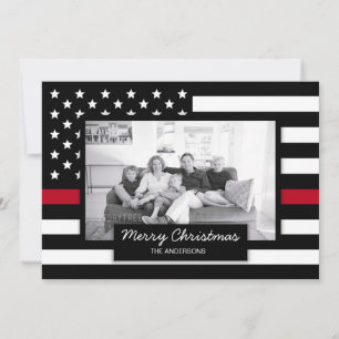 Cartão De Festividades Foto de Sinalizador Thin Red Line do Bombeiro de N