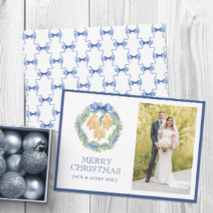 Cartão De Festividades Foto de sinos de Natal ou casamento em aquarela