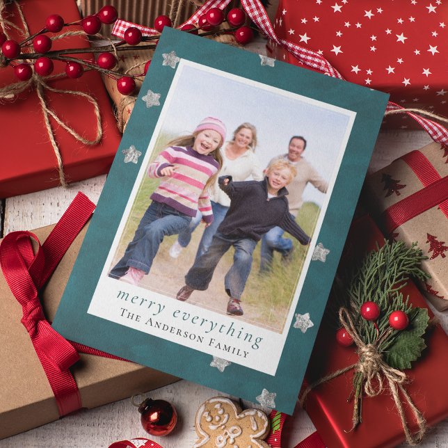 Cartão De Festividades Foto de Stars de Folha de feliz Tudo Silver (Criador carregado)