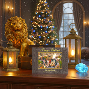 Cartão De Festividades Foto de Textura de Jacaré Marrom Falso Impressa