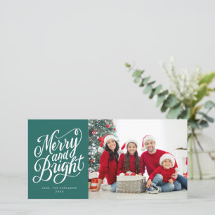 Cartão De Festividades foto de tipografia Merry and Bright com letras à m