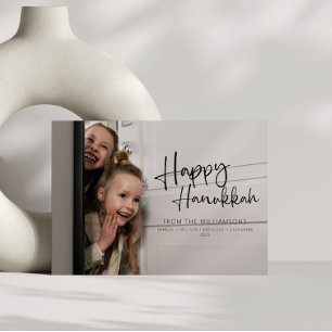 Cartão De Festividades Foto de Tipografia Mínima Feliz Hanukkah