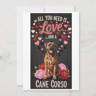 Cartão De Festividades Foto de um doce cão cane corso no Dia dos Namorado