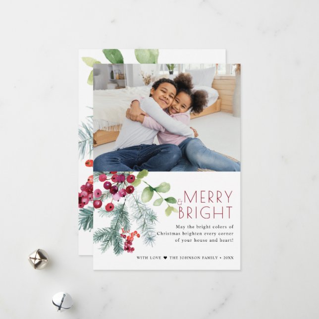 Cartão De Festividades Foto de Verduras de Natal Festivas (Frente/Verso In Situ)