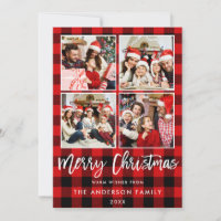 Foto de Xadrez Vermelha de Natal com Script de Pin