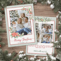 Foto de Xmas em Plaid Gingham Verde Feliz Natal