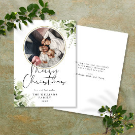 Cartão De Festividades Foto do Anel Dourado com Verdura de Natal