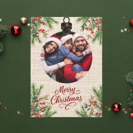 Cartão De Festividades Foto do ano das frutas vermelhas no Natal